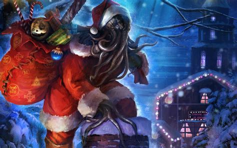 Christmas Squids Cthulhu Santa Claus Presents