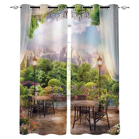 3d Print Forest Scenery From Open Balcony Darkening Curtain Double