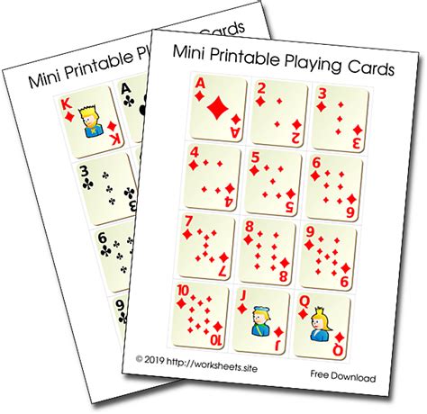 Free Printable Mini Playing Cards Studiocyberlab