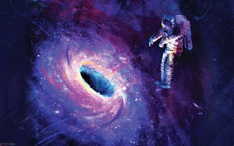 Artwork Space Astronaut Space Art Stars Black Holes Painting
