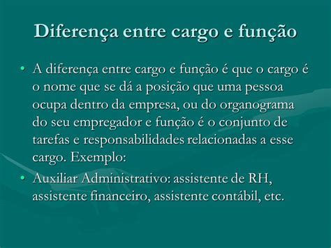 Exemplo De Cargo E Função