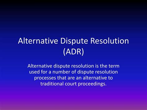 Ppt Alternative Dispute Resolution Adr Powerpoint Presentation