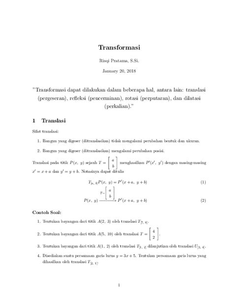 Detail Contoh Soal Refleksi Matematika Kelas Koleksi Nomer
