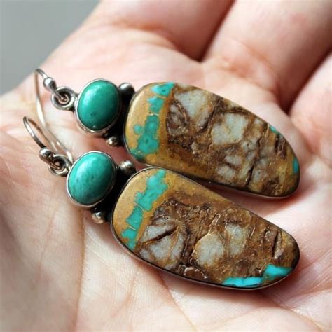 Royston Turquoise Sterling Silver Statement Earrings Turquoise