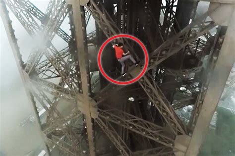 men climb the eiffel tower with no safety wires in horror video daily star