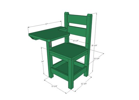 Children's table tim & a children's chair charlie painted in white for the modern nursery turning chair and turning table for the toddler. Ana White | Schoolhouse Chair with Writing Pad Desk - DIY ...