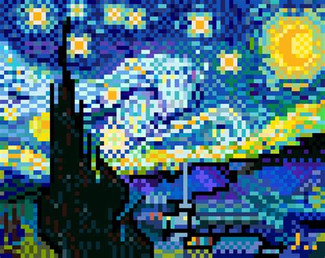 Pixel Art The Starry Night Constellation Style On Behance