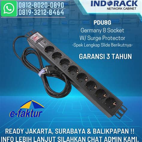 Jual Indorack Pdu 8 Socket Germany C13 Multi Stop Kontak Rack Server