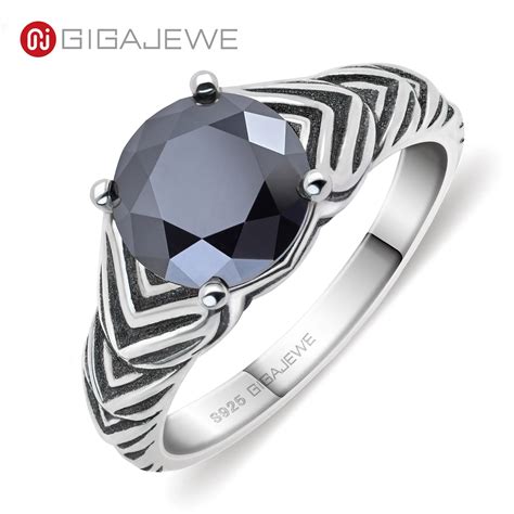 Gigajewe Anillo De Moissanita De Plata Tailandesa 8 0 Para Mujer