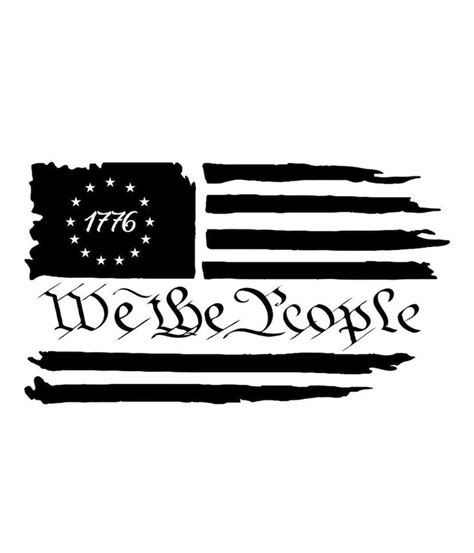 We The People 1776 Distressed Flag Vinyl Decal Etsy