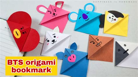 Diy Bt21 Bookmarks Easy Origami Bts Bookmark Bts Paper Crafts Bts
