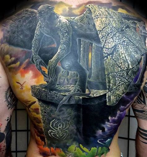 Some girls love the dark tone of a gargoyle and stick the usual design. 70 Gargoyle Tattoo Designs For Men - Stone Statue Ideas
