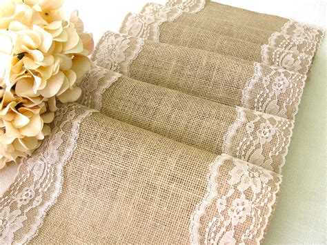 Burlap And Lace Table Runner Wedding Table By Hotcocoadesign