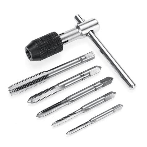 M3 M8 Tap Drill Set T Handle Ratchet Tap Wrench Machinist Tool With