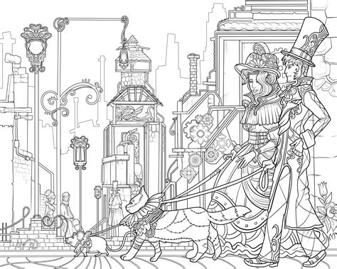 Steampunk Coloring Pages For Adults At Free
