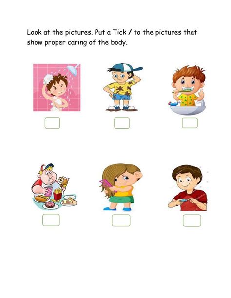 Caring For The Body Interactive Worksheet Human Body Worksheets Drawing Activities Take