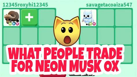 What People Trade For Neon Musk Ox In Roblox Adopt Me Trading Youtube