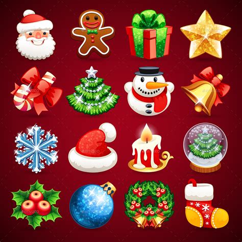 Set Of Christmas Icons By Voysla Graphicriver