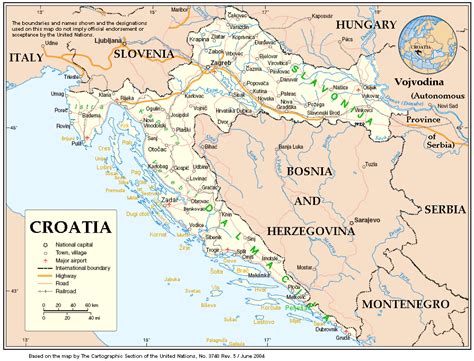 Mapa Chorvatska Chorvatsko Mapa