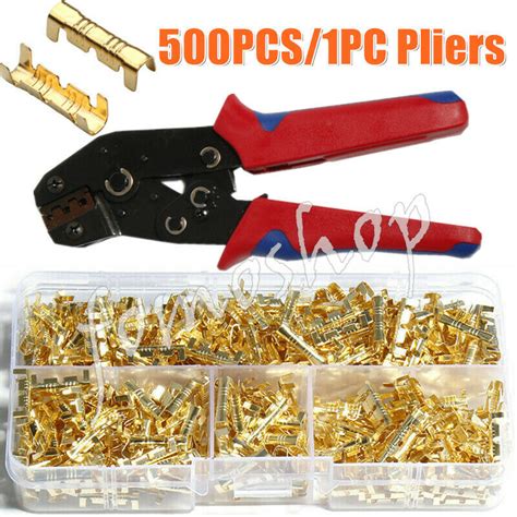 500pcs Electrical Cable Wire Splice Connectors Tinned Insulated Crimp
