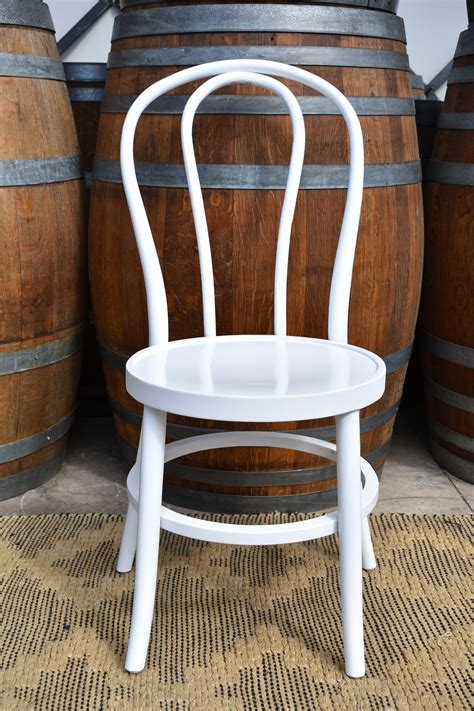 It's fun, bubbly shape offers contemporary character. White Bentwood Chairs - Elderberry Event Hire
