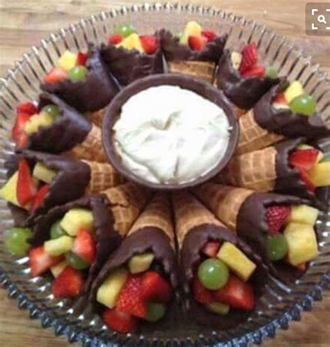 Chocolate Dipped Fresh Fruit Cones Desserts
