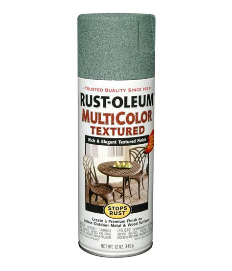 Suitable for use on a variety of materials including wood, metal, concrete and masonry, this spray paint has both indoor and outdoor durability. Buy Rust-oleum Stops-rust Multicolor Textured Spray Paint ...