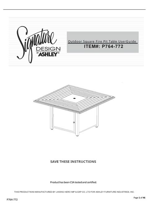 Ashley Signature Design P764 772 Instructions Manual Pdf Download