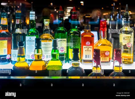 Bottles Of Alcoholic Spirits In Bar London Uk Stock Photo Alamy