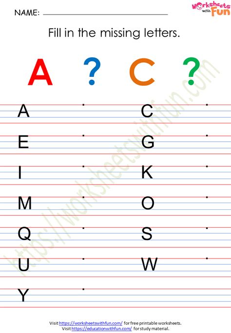 Uppercase Missing Alphabet Worksheet A To Z
