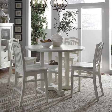 Summerhill Rubbed Linen White Counter Height Gathering Dining Table