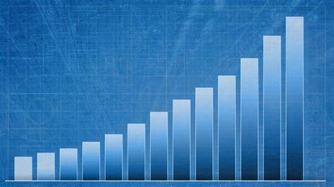 Growth chart. Animated growth chart at blue background. Motion ...