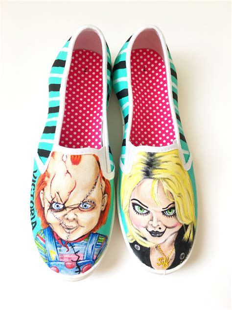 Chucky And Tiffany Shoes Vans Custom Custom Shoes Hand Painted Shoes