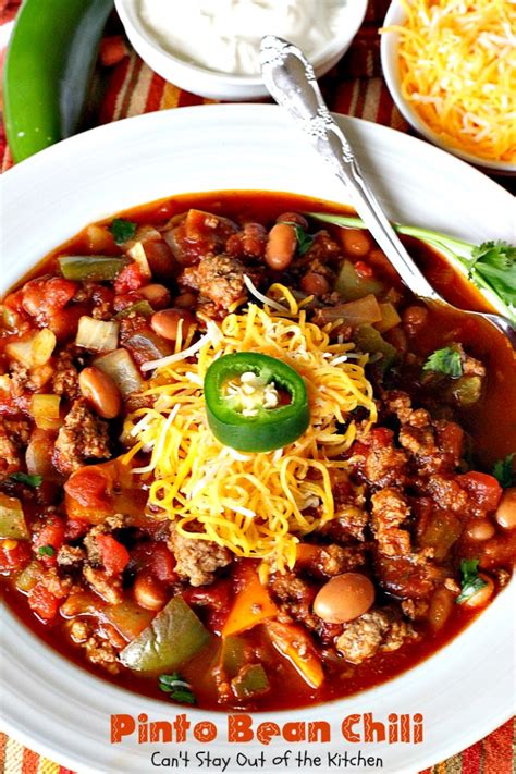 Flavorful instant pot pinto beans are easy to make and taste so much better than canned beans! Pinto Bean Chili - Can't Stay Out of the Kitchen