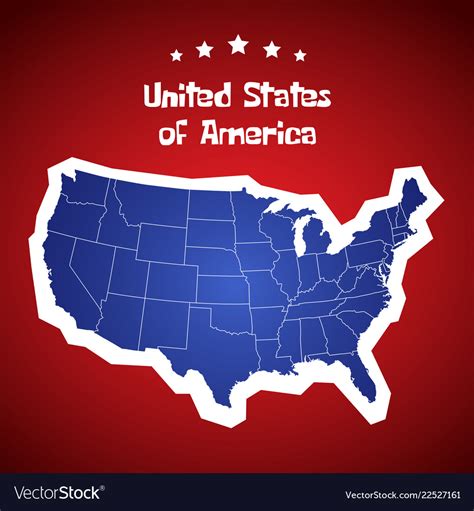 United States Of America Map Usa Cartoon Vector Image