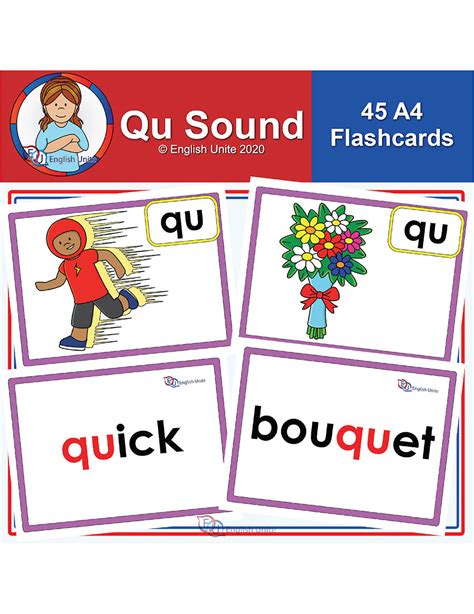 English Unite Flashcards A4 Special Sounds Qu