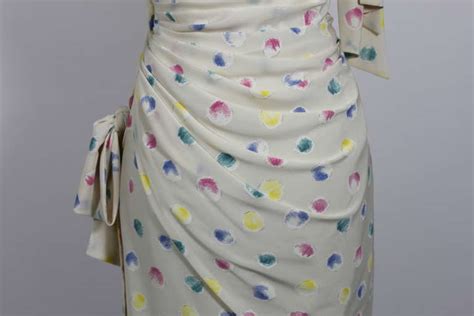 1980s Ungaro Silk Party Dress With Pastel Airbrush Print For Sale At