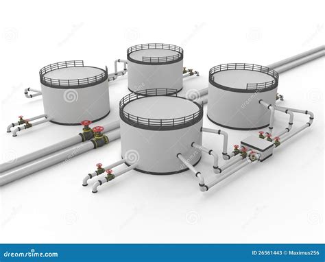 Oil Tank Cartoon Oil Storage Tank And Pipeline Stock Illustration