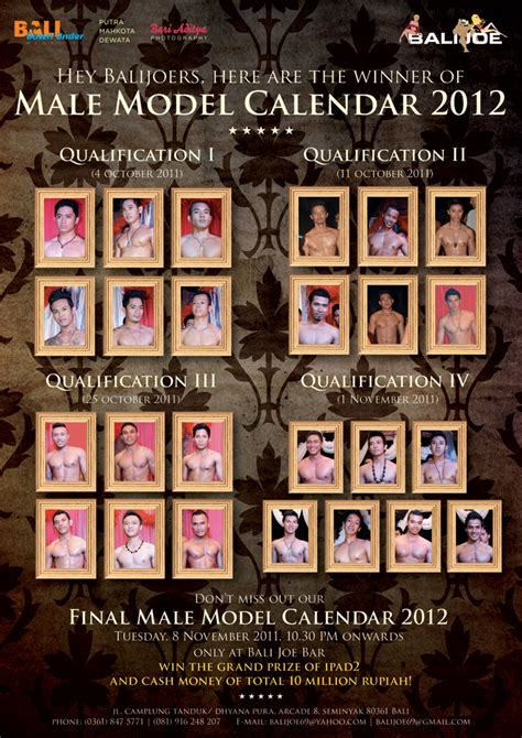 Male Model Calendar 2012 Bali Joe Bar