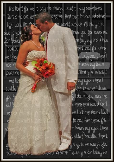 Check spelling or type a new query. Wedding first dance song lyrics over picture - bride and ...