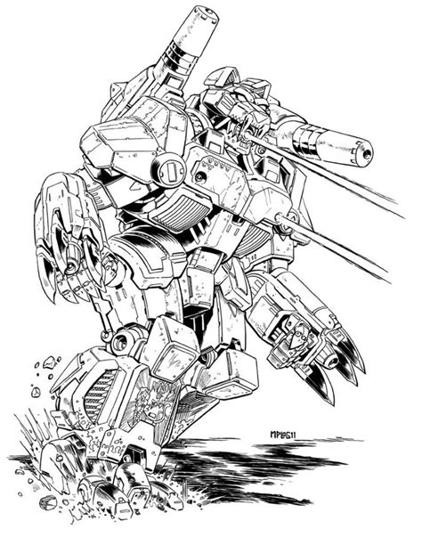 4x Mech Coloring Pages