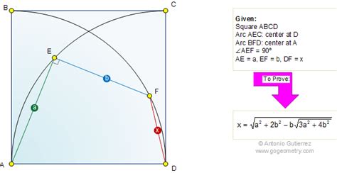 Online Geometry Tutoring Problem 465 Square Arc Angle 90 Degrees