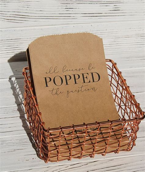 All Because He Popped The Question Wedding Popcorn Bags Etsy Canada