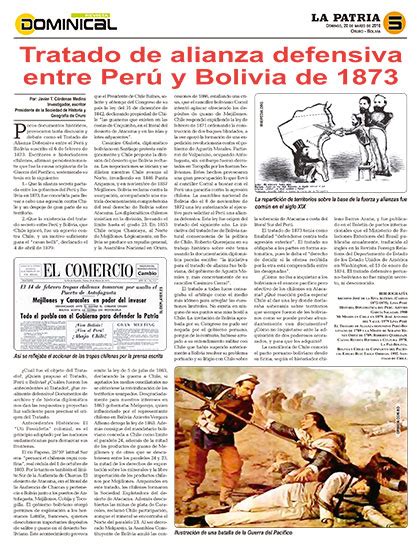 Tratado De Alianza Defensiva Entre Perú Y Bolivia De 1873 Periódico