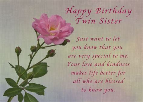 Happy Birthday Twin Sister Simple Pink Rose Card（画像あり）