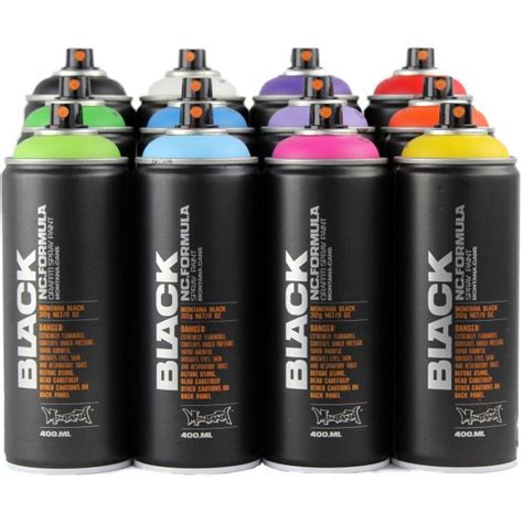 Montana Black Spray Paint 400ml 12 Can Pack Spray Paint From Graff