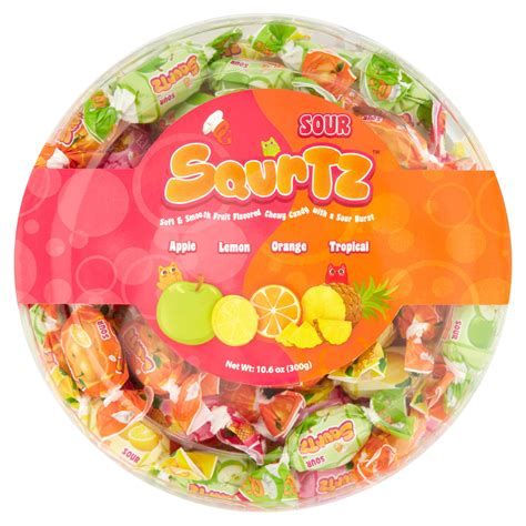 Squrtz Soft And Smooth Fruit Flavored Chewy Candy With A Sour Burst 106