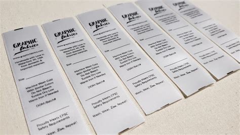 Black And White Thermal Printed Fold Over Labels Satin Labels Graphic