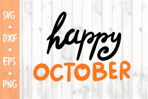 Happy october SVG CUT FILE By Milkimil | TheHungryJPEG.com