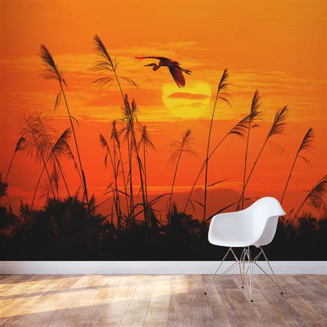 Sunset Wall Mural Peel And Stick Wall Covering Wallums